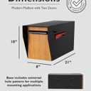 Ilyapa Large Modern Mailbox for Outside - Black, Rear Door - Post Mount