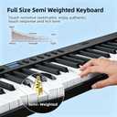 Portable Piano Keyboard 88 key with 128 Sounds,Full Size Semi-Weighted Keys Folding Digital Piano, Portable Electric Piano with USB MIDI, Carry-Bag, Pedal and Piano Lessons for Beginners