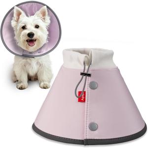 Agape Soft Dog Cone for Small Dogs & Cats, Comfy Dogs Recovery Collar After Surgery, Adjustable E Collar Alternative to Stop Licking, Protective Elizabethan Cones for Pup&Kitty, Comfortable Dog Cones (M (Neck:9.5"-13.5"), Pink (Small Dogs Cone))