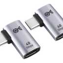 Cable Matters 2-Pack 40Gbps Flat Right Angle USB C Adapter, Up to [4K@240Hz Video, 240W Charging, 40Gbps Data Transfer] 90 Degree USB C Adapter, Compatible with Thunderbolt 4, iPhone 16, Steam Deck