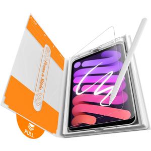 EZ-GLAZ-2 Pack Paper-feel Glass Screen Protector for iPad Mini 8.3 inch [Mini A17 Pro 7th Gen 2024 & Mini 6th Gen 2021, Matte Glass Film with Easy Application Tray, Scratch Resistant, Compatible with Apple Pencil