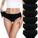 Cotton Underwear for Women – Soft, Breathable, Full Coverage Panties, Tag-Free Comfortable Briefs, Multi-Pack, Large