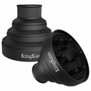 KingKam Collapsible Hair Dryer Diffuser - Travel and Easy Storage - Diffuser Attachment Fit Most Hair Dryers with Nozzle Diameter D-1.575Inch to 1.968 Inch (4-5cm) - Black