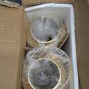 TRIROCKS Set of 2 Battery Operated Lamp 7.5'' High Cordless Decorative Lamp Metal Table Lamps with LED Bulb for Home Living Room Weddings Parties Patio Events Outdoors Indoors Shelf (Gold)