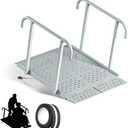 Portable Wheelchair Ramp with Handrails, Non-Slip Iron Handicap Ramp 440lbs Load Capacity, 40-inch Length Wheelchair Ramp for Home Steps, Stairs, Doorways and Curbs