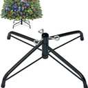 Replacement Christmas Tree Stand, Folding Christmas Tree Base for 4 Ft to 6.5 Ft Artificial Trees, Fits 0.5-1.26 Inch Tree Pole, Green
