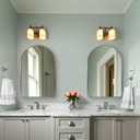 Andy Star Brushed Nickel Arched Mirror, 24x36 Arched Bathroom Mirror, Arch Wall Mirror, Bathroom Vanity Mirrors Metal Framed, SUS304-Anti-Rust, Tube Frame, 1 Deep Set Wall Mounted Vertical