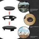 4 x Savita 2 Sets Patio Table Umbrella Hole Rings and Caps, Plastic 2 Inch Patio Umbrella Hole Plug Insert Ring and Cap Set for Outdoor Activities Summer Garden Parties (Black, Transparent)