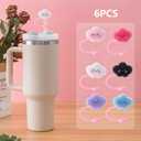 3 x 6Pcs Cloud Glitter Cap Straw Cover Cap for Stanley Cup 40oz/30oz Accessories, 10mm Reusable Cute Drinking Straw Topper Accessories, Portable Protector Plugs Decorations Gifts for Party Favors