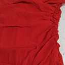 MASCOMODA Women's Summer Spaghetti Strap Ruched Mini Bodycon Dress 2024 Short Sexy V Neck Wedding Guest Club Cocktail Dress (Red), XL
