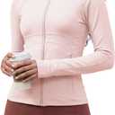 Waitfairy Zip Up Jackets for Women Yoga Gym Running Workout (Pink, M)