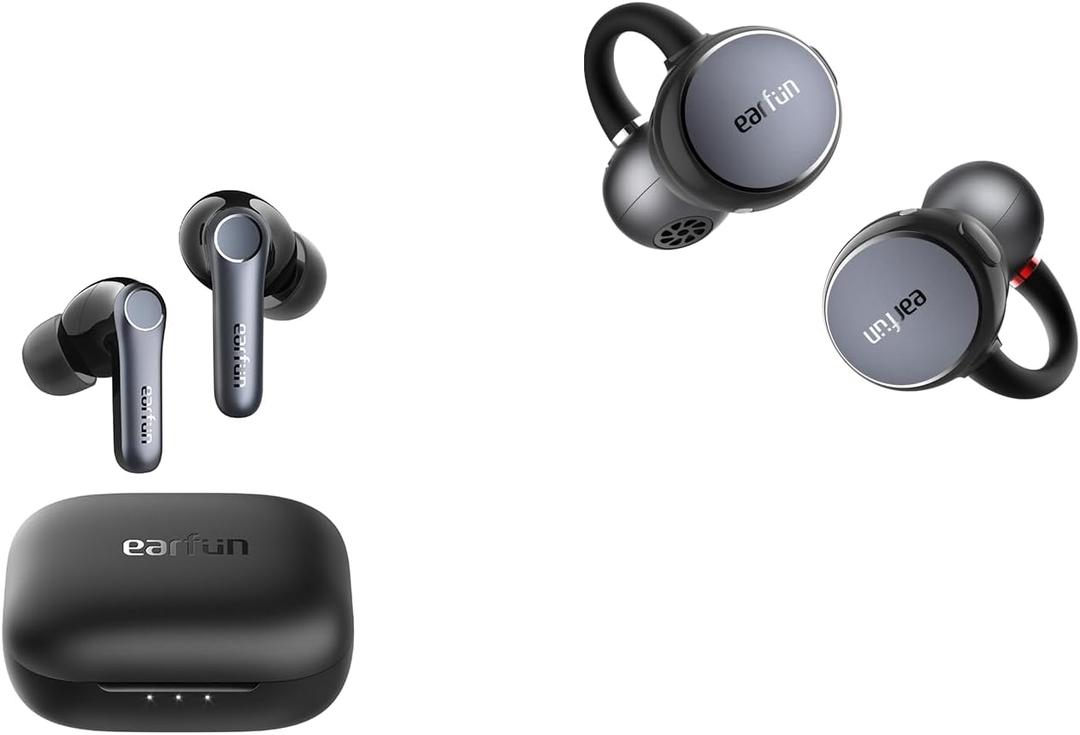 EarFun Air Pro 4 Adaptive Hybrid Noise Canceling Wireless Earbuds, Qualcomm Snapdragon Sound, aptX Lossless, 6 Mics AI CVC 8.0 Call Clip Open Ear Earbuds, Bluetooth 6.0, LDAC, Hi-Res Audio