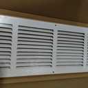 Fits 24x6 Duct Opening Stamped Steel Return Air Grille Vent Cover Grille for Sidewall and Ceiling in White Surface Dimensions: 25.75"W X 7.75"H (24" W x 6" H Duct Opening)
