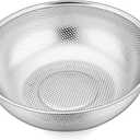 TeamFar Stainless Steel Colander, 5QT Micro-Perforated Metal Colander Food Strainer with Handles, for Draining Washing Rinsing Steaming, Non Toxic & Dishwasher Safe, Solid Construction & 3 Stable Feet