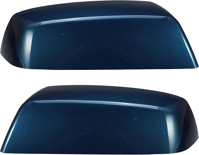 Pair Gloss Metallic Blue Mirror Caps Cover Compatible with GMC Chevrolet Silverado Sierra 1500 2014-2018/2500 HD 3500 HD 2015-2018 Pick up Replacement for 22919757,22919758.