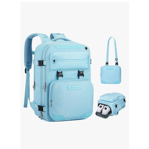 Maelstrom Travel Backpack for Women Men,35L Waterproof Laptop Backpack Fits 17-Inch Laptop, Gift for School Work Backpack with Detachable Crossbody Bag & Shoe Compartment (Blue, Large-Upgrade)