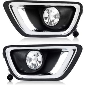 RP Remarkable Power, Fog Lights for 2015 2016 2017 2018 2019 2020 Colorado Driving Bumper Lamps, Clear Lens with 12V-20W Bulbs Black& Chrome Bezel Light Replacement FL7082