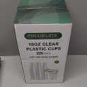 FOCUSLINE 100 Pack 16 oz Clear Plastic Cups, Disposable Cups Large Reusable Plastic Tumblers, Heavy-duty Clear Hard Cups 16 Ounce for Wedding Party, Thanksgiving, Halloween, Christmas