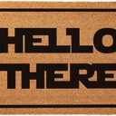 Funny Coir Doormat Hello There Welcome Front Porch Decor Doormat for The Entrance Way Outdoor Personalized Heavy-Duty PVC Back Non Slip Outdoor Coconut Coir Doormat 23.6 x 15.7 inch (1'4" x 1'11" (Rectangular))