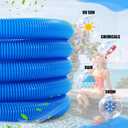 3 Pcs Pool Vacuum Kits Include 11.8" Vacuum Head with 47" Adjustable Pole with 1-1/2" x 18ft Long Hoses Flexible Head with Wheels for Above Ground Inground Pond Spa Hot Tub