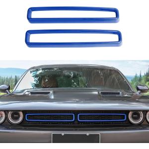 Front Grille Inserts Grill Guard Compatible with 2015-2024 Dodge Challenger Exterior Accessories, Blue
