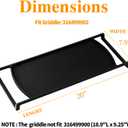 Upgraded 316499902 Griddle Replacement for Frigidaire Gas Stove Griddle 20"x7.9" Cast Iron Center Burner Griddle Plate Frigidaire Gallery Gas Range Cooktop Parts Stovetop Middle Flat Top Griddle Pan