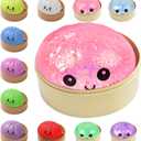 Dumplings Squishy Mystery Mini Dumplings Squishy Stress Balls Fidget Sensory Toy Soft Squeeze Decompression Dough (Pink-A)