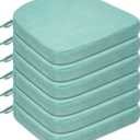 Chair Cushions for Dining Chairs, D-Shaped Non-Slip Seat Cushions | Removable Washable Covers & Ties, Chair Pads for Kitchen, Indoor Patio 17" x 16"