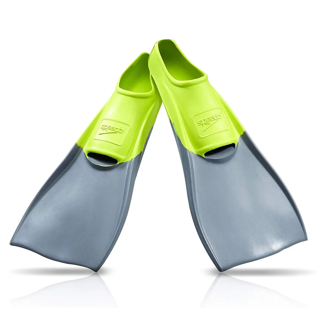 Speedo Unisex-Adult Swim Training Fins Rubber Long Blade, XS
