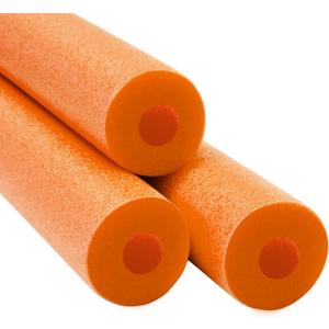 Chochkees Orange Pool Noodles Swimming Hollow Core Foam Tube, Floating Thick Noodles for Floating, Pool Accessories, 52", 3-Pack