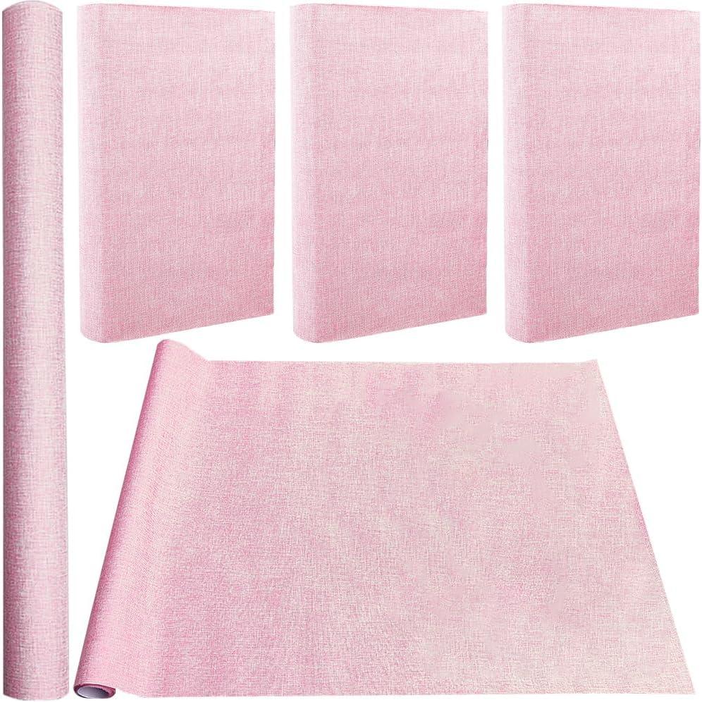CRASPIRE 59 x 16.9in Book Cloth for Book Binding Pink Fabric Surface Paper Backed A3-A8 Bookcover Books Album Linen Scrapbooking Archival DIY Covering Protector Bookcloth Bookbinding Supplies