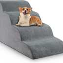 Chic Threads Dog Stairs for High Beds, 4-Step Dog Steps for Couch, Pet Stairs for Small Dogs and Cats, Non-Slip, Stable Indoor Dog Steps for high Bed