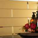 Lovdeco Peel and Stick 3x12 Inch Beveled Gold Mirror Tile Subway Mirror Glass Backsplash for Kitchen Bathroom Wall (20 Pcs, 5 SQ.FT.)