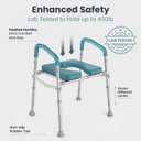 PELEGON Raised Toilet Seat with Handles (400lb) - Adjustable Height & Width Toilet Chair with Arms, Toilet Riser with Handles, Toilet Chair Over Toilet, Handicap Toilet Seat for Elderly (Grey)