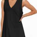 UEU Womens Tank Tops Summer Loose Fit Oversized V Neck Sleeveless Cotton Shirts Workout Tunic 2025 Trendy Outfits, Size 2XL