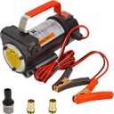 BLACKHORSE-RACING 12V DC Portable Electric Fuel Transfer Extractor Pump Diesel Kerosene Oil Commercial Motor Auto