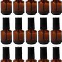 Beaupretty Empty Nail Polish Bottles: 15Pcs Amber Bottle with Brush - Refillable Glass Vials for Diy Nail Art and Cosmetic Liquid Storage 8ML