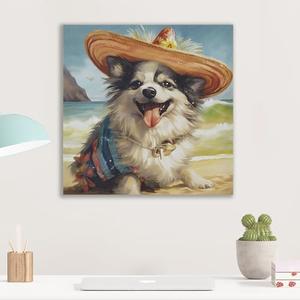 Madison Park Dog Wall Art Cute Animal Decor for Kid's Bedroom, Home Office Conversational Piece, Bathroom Decor, Gifts for Dog & Beach Lover, Baby Shower, Birthday, Hang Ready, Chihuahua Canvas