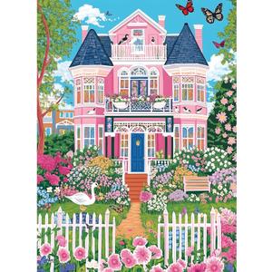 Puzzles for Adults 500 Pieces,Beautiful Manor Puzzle for Adults 500 Pieces,Spring Garden House Jigsaw Puzzles for Seniors, Perfect for Game Nights Giving Puzzles,20.5x15 in