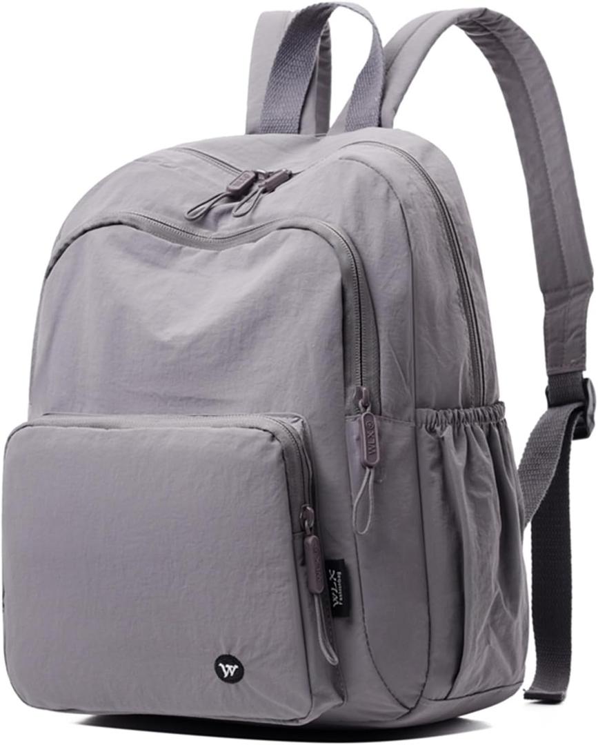 Small Nylon Backpack Mini Casual Daypack Lightweight Backpack for Women Travel Purse (Grey purple) (Purple, S)