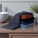 DEMMEX Organic Cotton Waffle Turkish Hand Towels for Bathroom & Kitchen, Large 20x30 in, 100% Oeko-TEX Certified Ultra Soft Turkish Cotton, Lightweight Quick Dry Waffle Weave, Set 2 (Terracotta)