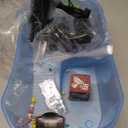 Geegoods Turtle Tank Aquarium,Reptile Tank Aquarium with Filter and Platform Plants for Pet Turtles Reptile Habitat (blue+pump light)