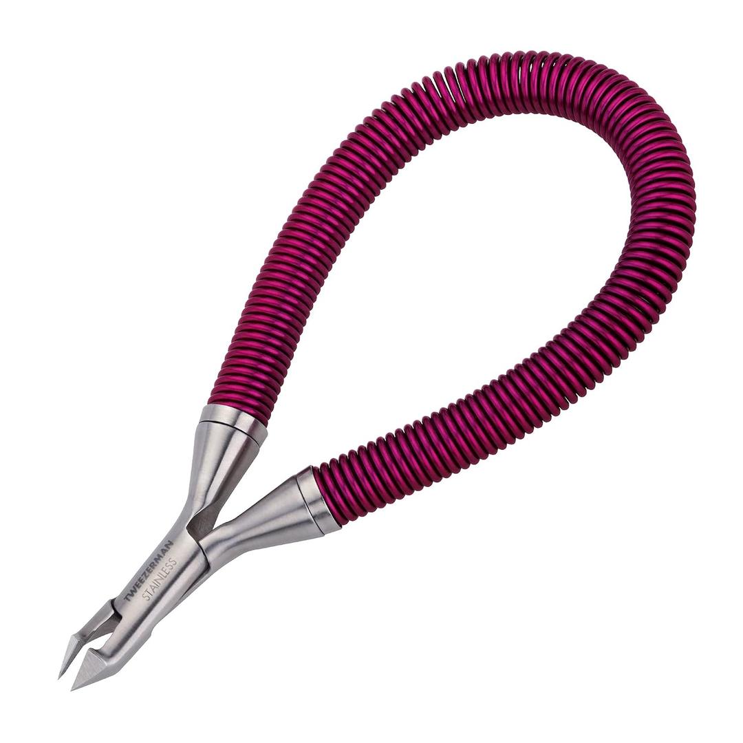 Tweezerman Stainless Steel Grip & Snip Spiral Spring Cuticle Nipper (Assorted Colors)