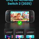 WEOTOO TPU Protective Case for Nintendo Switch 2 (2025), Ergonomic Anti-Slip Grip Cover, Shock-Absorbing Shell with Precise Cutouts, Full-Body Soft Case for Console and JoyCon - Clear Black