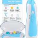 Electric Baby Nail Trimmer, Safe Gentle Nail File Grinder Kit with LED Light, Whisper Quiet, 6-in-1 Nail Care Set for Newborns Toddlers Kids & Adults, Adjustable Speed & Rotation, Portable Trave, Blue