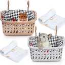 DEAYOU 2 Pack Rat Hammock for Cage, Chew Proof Small Animal Hanging Basket Bed with Hooks, Chinchilla Hideout Ferret Cage Accessories for Guinea Pig, Hamster, Sugar Glider, Hedgehog
