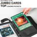 GEAoffice 6x8 inch Jumbo Card Binder Compatible with Jumbo Cards, Holds 80 Jumbo Cards, 1 Pocket Trading Card Album Folder with 40 Jumbo Card Sleeves Fit Oversize Big TCG Cards - XL Pink