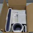 XLHOMO Resin Navy Blue Bathroom Accessories Set 5 Pcs, Lotion Soap Dispenser, Toothbrush Holder, Bathroom Tumbler, Qtip Holder and Vanity Tray, Bathroom Countertop Organizer Set for Modern Apartment