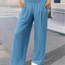 Women Long Pants Wide Leg High Waist Lounge Beach Travel Vacation Outfits XL