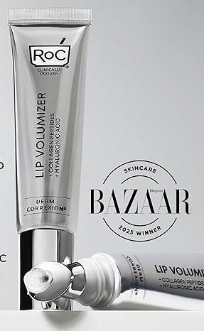 RoC Derm Correxion Lip Volumizer  Lip Plumper Peptide Treatment with Hyaluronic Acid & Vitamin E + Line Smoothing Eye Cream Packette